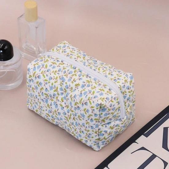 Косметичка с цветочным принтом, большая емкость, на молнии, портативная, многофункциональная, для женщин и девочек, дорожная губная помада, косметический органайзер для туалетных принадлежностей, сумка