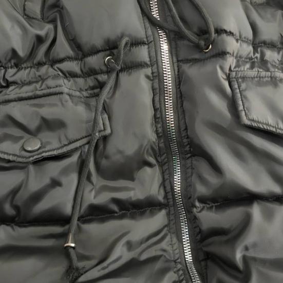 Женская зимняя куртка с меховым капюшоном, утолщенный пуховик, застежка-молния на шнурке, средняя длина, ветрозащитное хлопковое пальто для холодной погоды