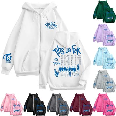 Женская повседневная модная толстовка с капюшоном на молнии с длинными рукавами и принтом