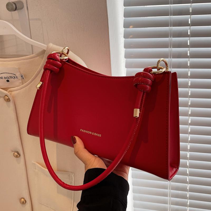 Fashion Wedding Bag Women's New Temperament Simple Shoulder Underarm Bag Luxury Designer Red Bride Handbags Trend