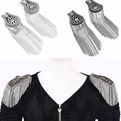 Кисточки Металлическая Цепь Эполет Значок со Стразами для Различных Мероприятий Сценических Выступлений Формальный Костюм Плечевые Украшения