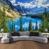 Natural Mountains Lake Coniferous Tree Landscape Tapestry Wall Hanging Bedroom Living Room Home Decoration