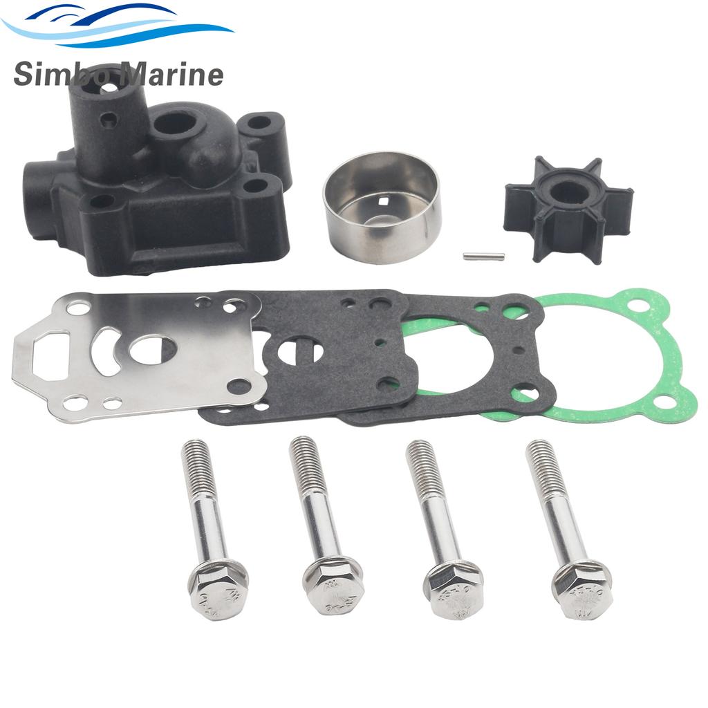 8M0155395 Water Pump Impeller Repair Kit with Housing Fits for Mercury 4HP 5HP 6HP Outboard Engines Replaces 16159A03 16159T01
