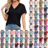 Блузки для женщин. Нарядные повседневные модные однотонные футболки в стиле ретро. Уникальный дизайн. Большие футболки с v-образным вырезом.