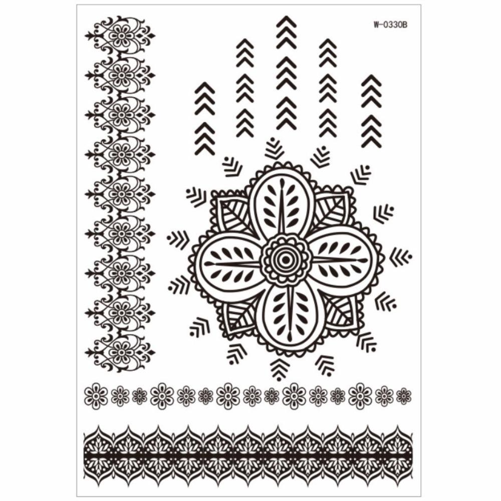 Legs Arm Temporary Tattoo Lace Fake Tattoo Black Henna Tattoo Decals Women/Lady