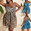 Women's Plus Size Swimsuit New Fashion Leopard Print Sexy One Piece Bikinis Plus Size Swimwear Beach Dress