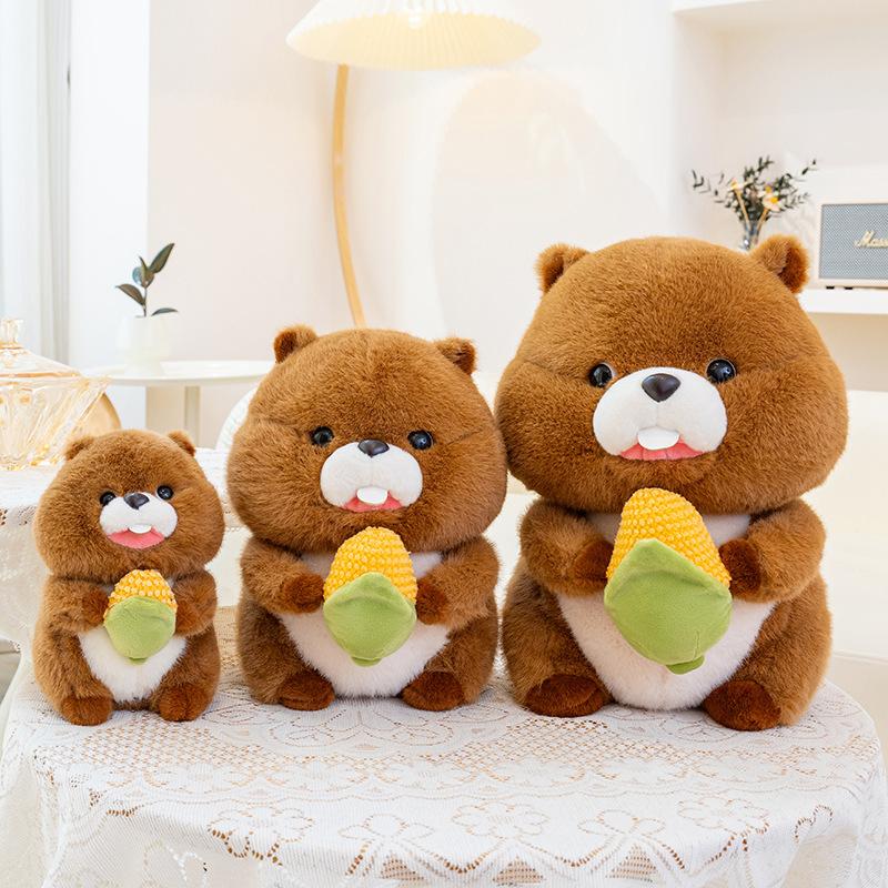 Creative Holding Corn Groundhog Doll Plush Toy Groundhog Hamster Doll Children'S Company Soothing Doll