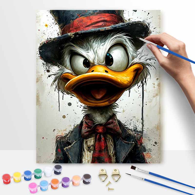Disney Набор для масляной живописи Дональд Дак Декор для дома Ручная работа Подарок Современные абстрактные принты на холсте Арт-объект Принадлежности для декора комнаты