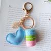 New Cake Key chain fashion car Key Ring Women bag charm accessories France Cake Macarons with Eiffel Tower Keychain gift Jewelry