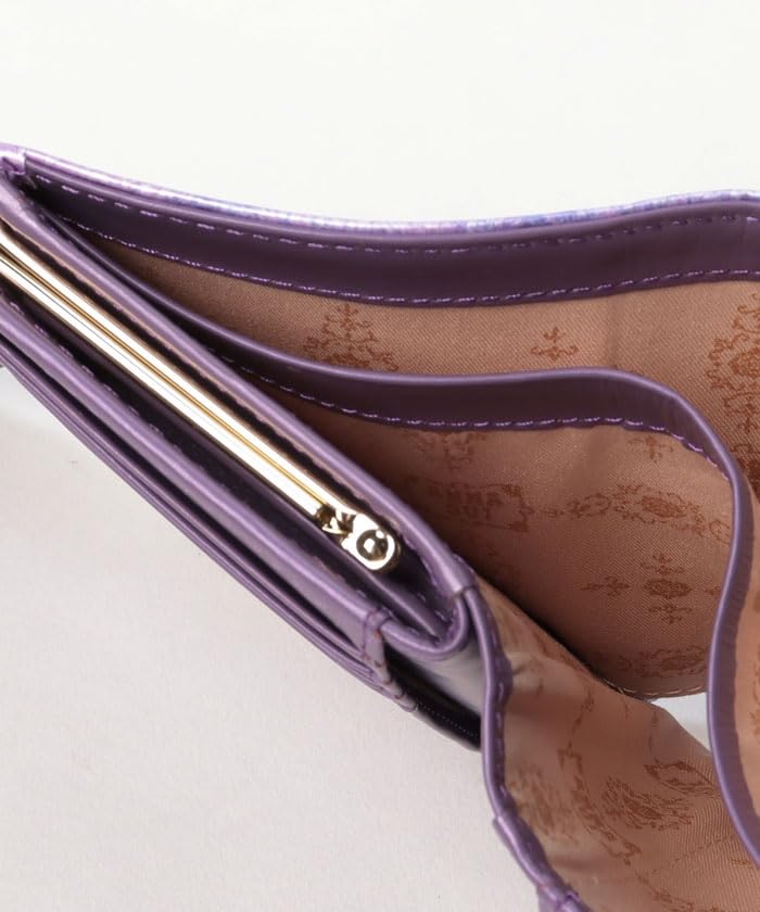 ANNA SUI Кошелек-раскладушка с застежкой-сердечком и розой [Новый цвет] Женский кошелек с отделением для купюр и слотами для карт, Большая вместимость, Застежка-клапан, 317985, Фиолетовый