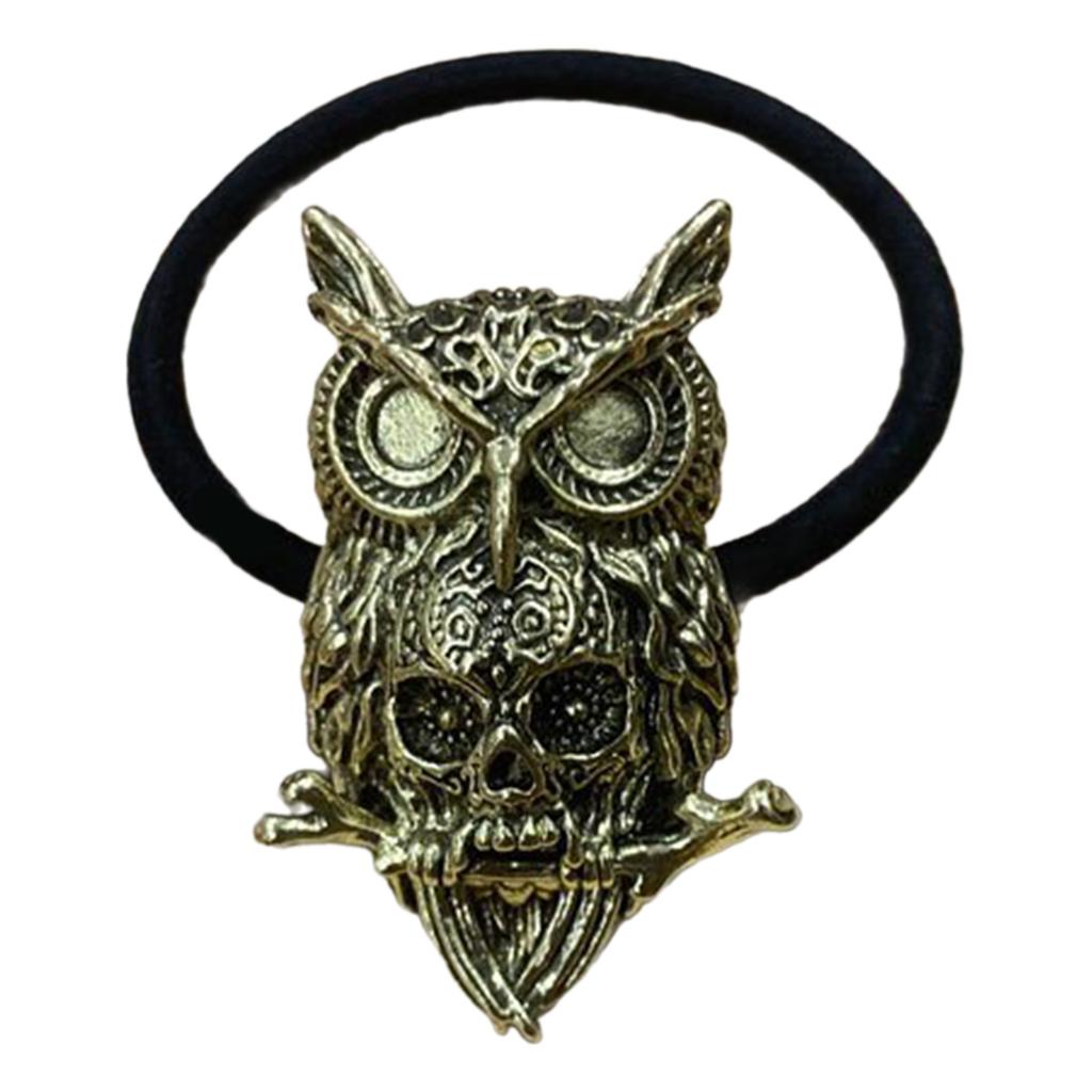 Halloween Theme 3D Owl Skull Hair Rope for Adult Female Teens Punk Hairband Dark Series Festival Hair Band Accessories