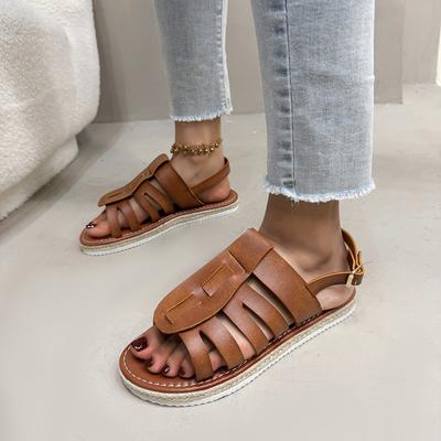 Босоножки на платформе «Триумфальная арка» женские летние новые ретро модные с тремя ремешками с открытым носком шлепанцы на одном ремешке