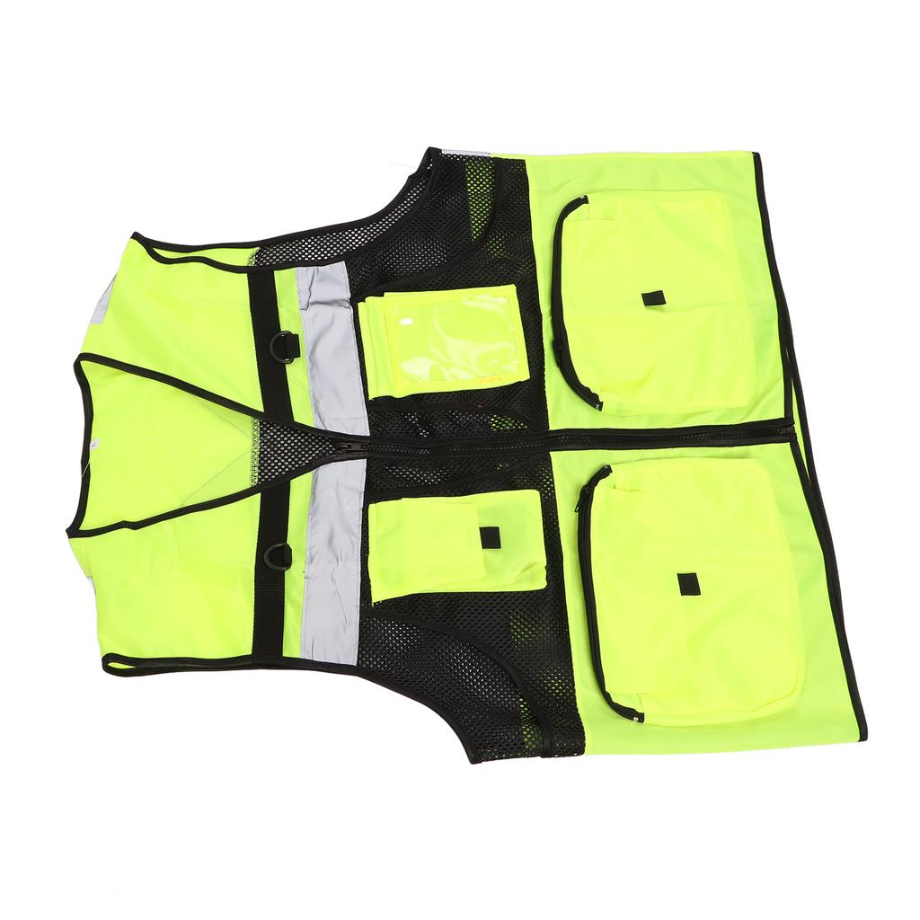 Светоотражающий жилет безопасности, светоотражающий жилет высокой видимости с двумя карманами, размер L, светящийся жилет для