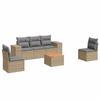 VidaXL Garden Lounge Set with Cushions 6 Pcs, Patio Sofas, Furniture Set, Outdoor Terrace Furniture, Beige 3225387