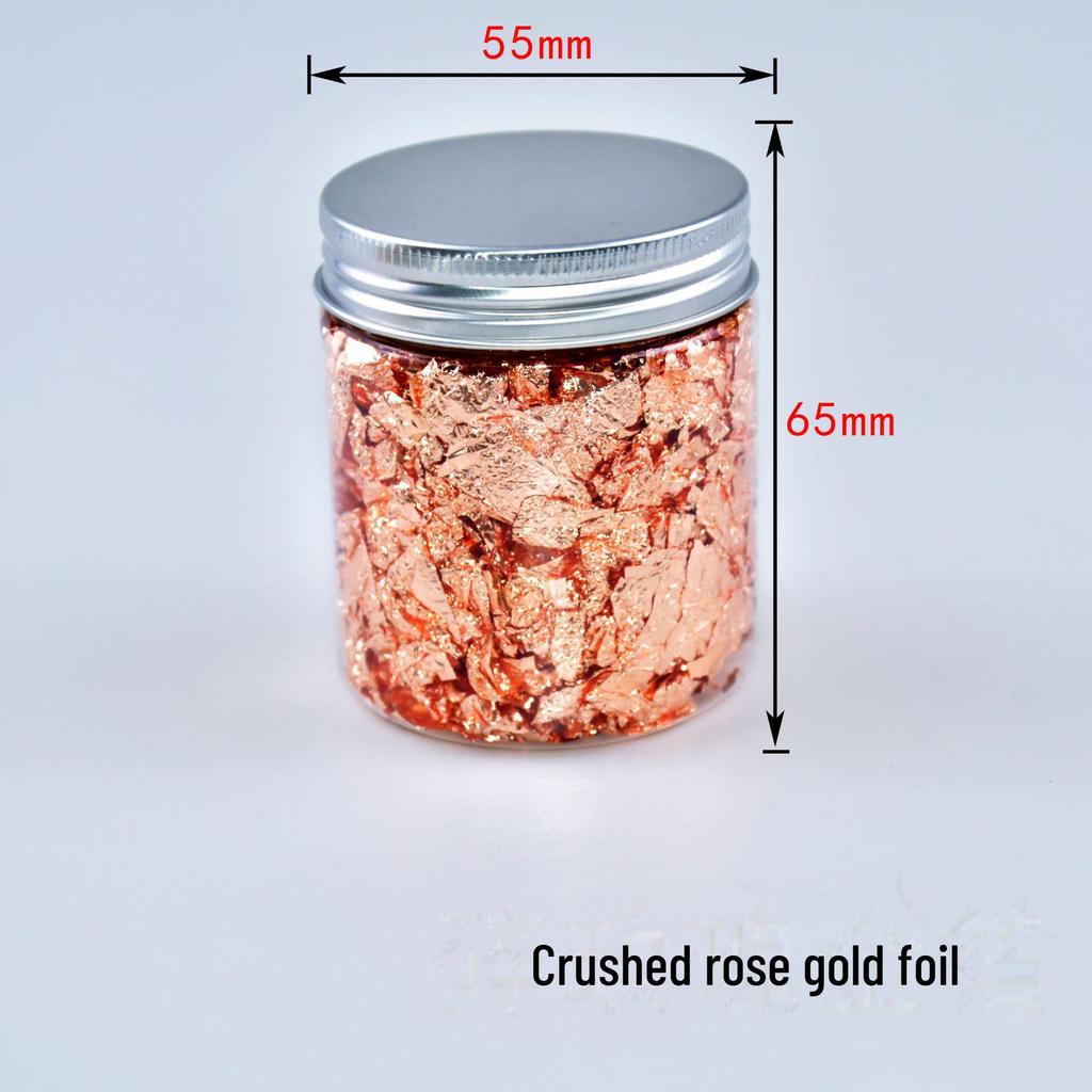 Фрагменты золотой, серебряной, медной и алюминиевой фольги для нейл-арта и декора