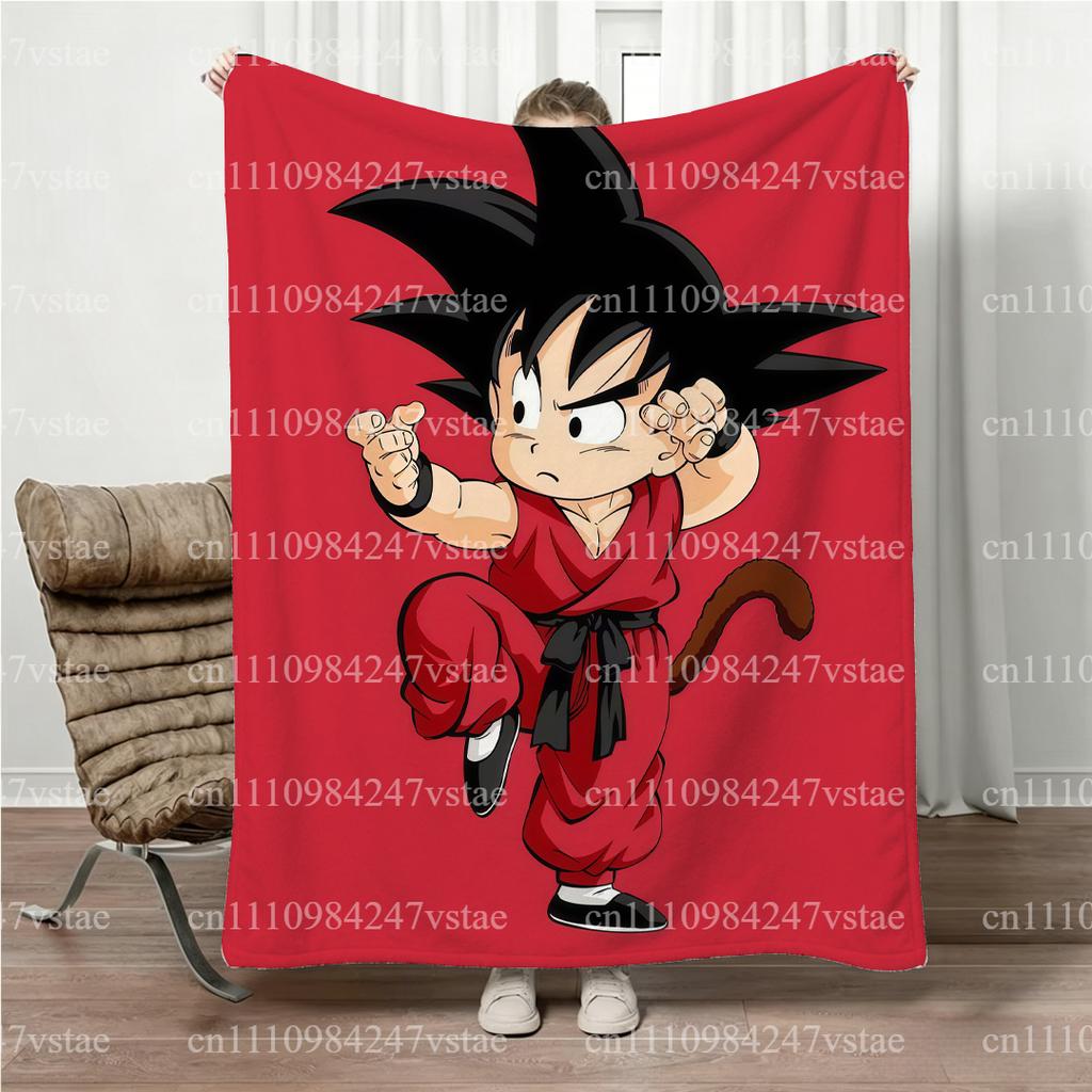 Плед с принтом Dragon Ball Всесезонный Родительско-детский matching Мягкий Фланелевый Теплый Четыре сезона Диван-кровать Дневной сон Дом Путешествия