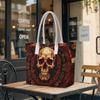 Aztec Skull Print Tote Bag Vintage Stylish Shoulder Handbag for Daily Use