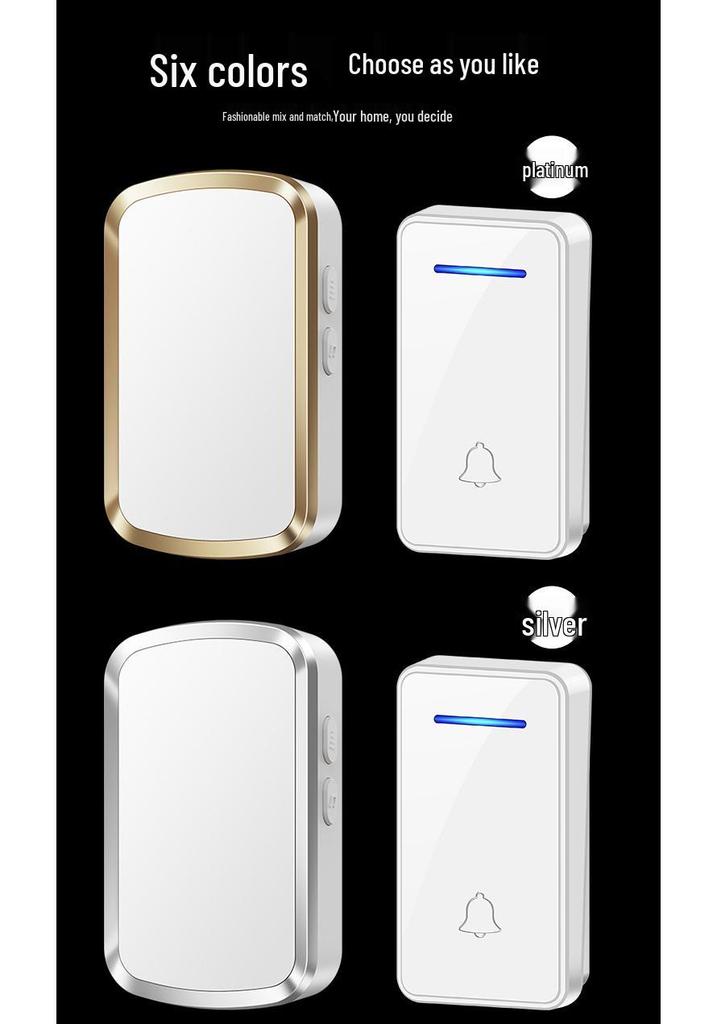 High Volume Wireless Doorbell with Long-Range Self-Powered Smart Reminder, 1 to 2 Waterproof Electronic Pager.