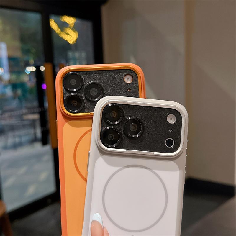 Для MagSafe Skin Feeling Матовый Магнитный Ударопрочный Чехол Для Телефона Для iPhone 14 15 16 17 Pro Max Ультратонкий Силиконовый Металлическая Крышка Для Объектива