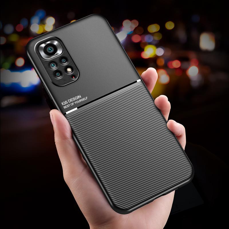 Ударопрочный чехол для серии Xiaomi Redmi Note 11 с магнитным держателем и текстурированной поверхностью