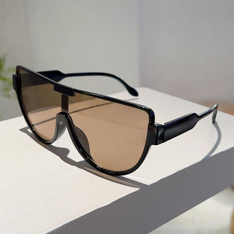 Полукруглые Солнцезащитные Очки Женские Модные Оверсайз Моноблок Повседневные Оттенки Ин Тренд Дизайн Корейский Стиль Уличные Солнцезащитные Очки