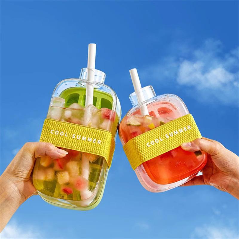 Бутылка для воды с кубиками льда 2-в-1 Портативный льдогенератор Чайник Форма для льда для виски и мороженого Стакан-охладитель Инструмент для напитков для фитнеса на открытом воздухе