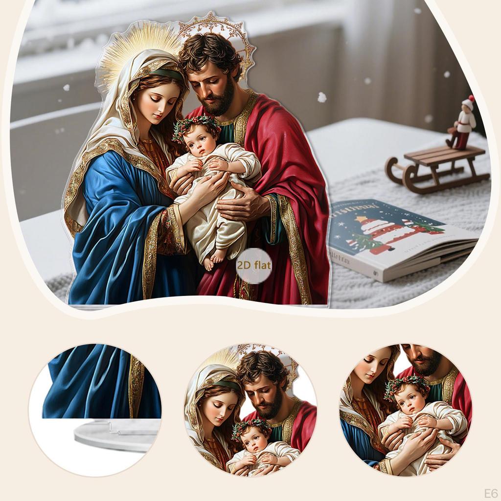 2D Acrylic Ornament Art with Base Tabletop Artwork Decoration Sign for Bookshelf Desk