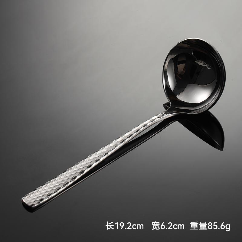 Ложка для супа из нержавеющей стали 304, дуршлаг, для горячих кастрюль, ретро-образец, молоток, серия S338, зеркально отполированная бытовая ложка