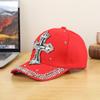 Cross-Border New Oversized Denim Baseball Cap Sparkling Diamonds Crow Heart Design Good-Looking Affordable Direct Manufacturer