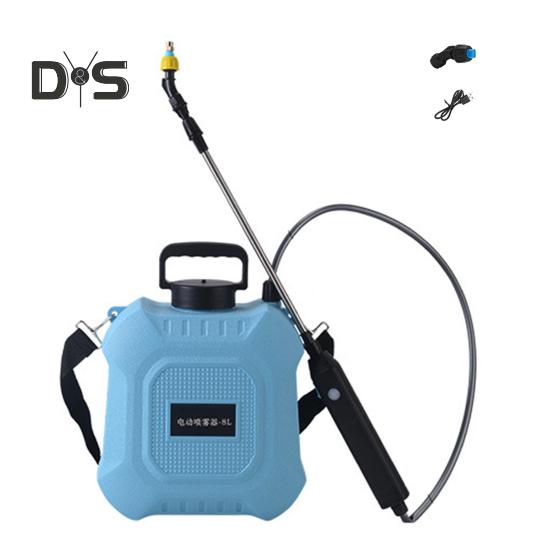 Садовый электрический опрыскиватель 5 л/8 л, ранцевый опрыскиватель с плечевым ремнем, телескопическая штанга, 2 насадки, работающий от аккумулятора, для ухода за газоном и двором
