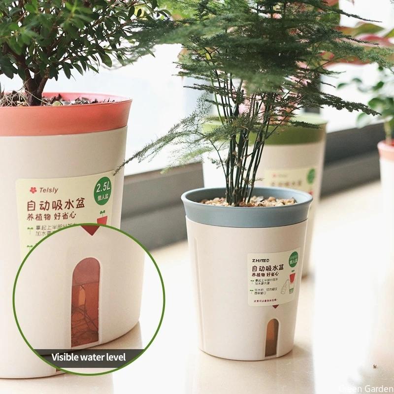 Ленивый гидропонный цветочный горшок, впитывающий воду цветочный горшок, суккулентный горшок, пластиковый самополивающийся горшок, декоративный горшок для гостиной