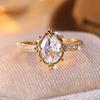 Simple Oval Cubic Zirconia Engagement Ring for Women Luxury Gold Color Wedding Rings Fashion Shiny Jewelry