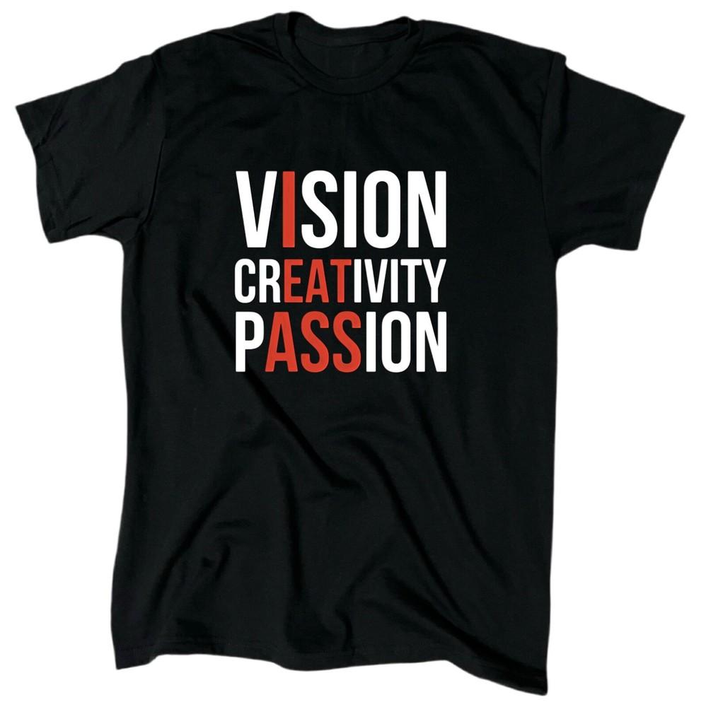Vision Creativity Passion Men's Funny T-Shirt - Black - Crew - Gift Unisex T-Shirt