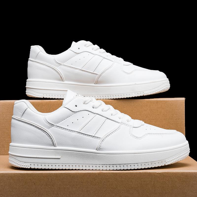 Мужская обувь 2024 года, новый тренд, дышащая спортивная обувь для серфинга, весенние универсальные мужские повседневные кожаные туфли, увеличивающие рост, белые туфли