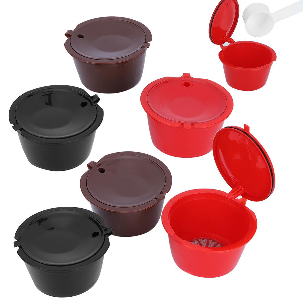 Многоразовая заправляемая кофейная капсула с фильтром-чашкой и набором ложек-кистей для кафе Dolce Gusto