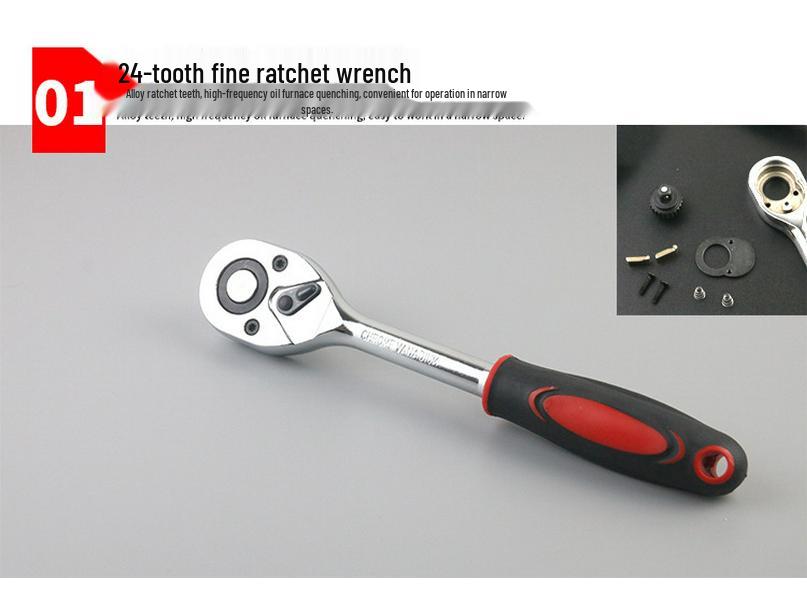 Набор инструментов из 46 предметов для ремонта автомобилей и мотоциклов, трещоточная торцевая рукоятка