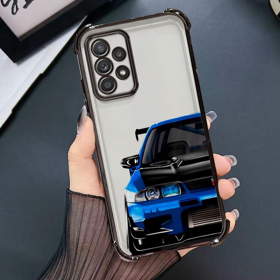 Phone Case for Samsung Galaxy A35 A36 A24 A33 A52 A17 A26 A13 A21s A16 A15 A25 Clear Cover Japanese JDM Drift Car