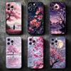Мечтательная ночная вишня Мягкий чехол для телефона iPhone 16 16E 17 Air 15 Pro Max 14 Plus 13 Mini 11 12 7 Черная задняя крышка Sh