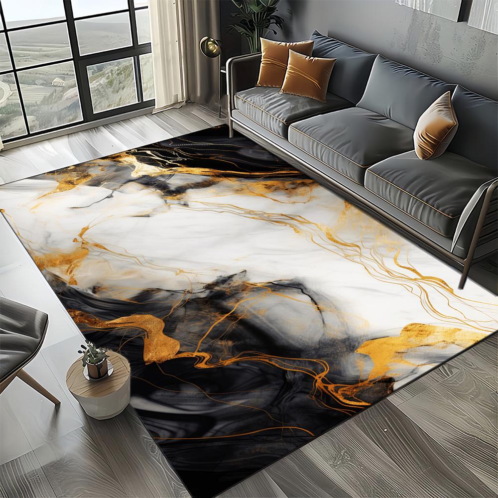 27 Стиль Новая Мода Мрамор Черный Белый Золотой Камень Ковер Коврик для Гостиной Спальни Дома Украшение Дивана, Нескользящий Напольный Коврик