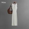 New Vintage Dress Senior Ice Silk Sleeveless Round Neck Slim Knit Mid-length Summer Sexy Base Dress
