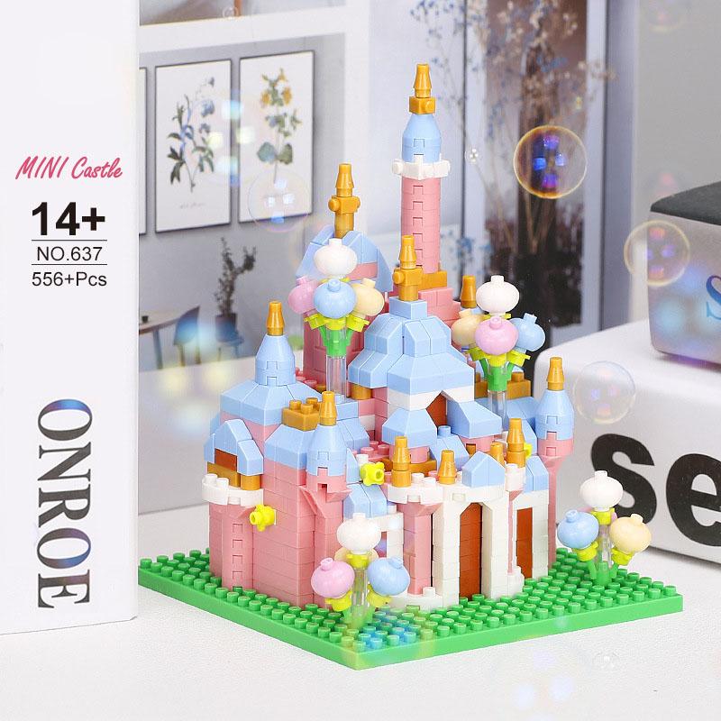 Creative Fairy Tale Build Brick Micro Diamond Block World Famous City Fairyland Mini Princess Castle Nanobricks Educational Toys