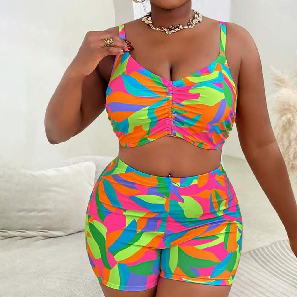 Женский бикини-комплект из двух частей, купальник больших размеров с раздельными чашечками