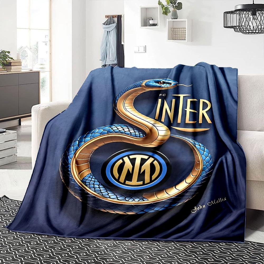 Snake Inter Milan Logo Blankets Flannel Printed Breathable Warm Throw Blanket for Home Office Bedspreads 0708a92