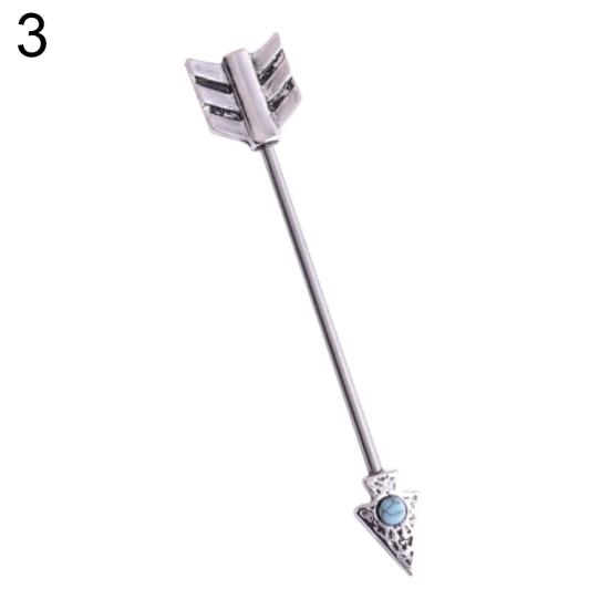 Ретро стрела промышленные леса бар ушной хрящ спираль штанга пирсинг ювелирные изделия