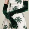 Elegant Ladies' Spring Autumn Velvet Long Gloves Full Finger Opera Party Wedding Bridal Etiquette Solid Color Gloves