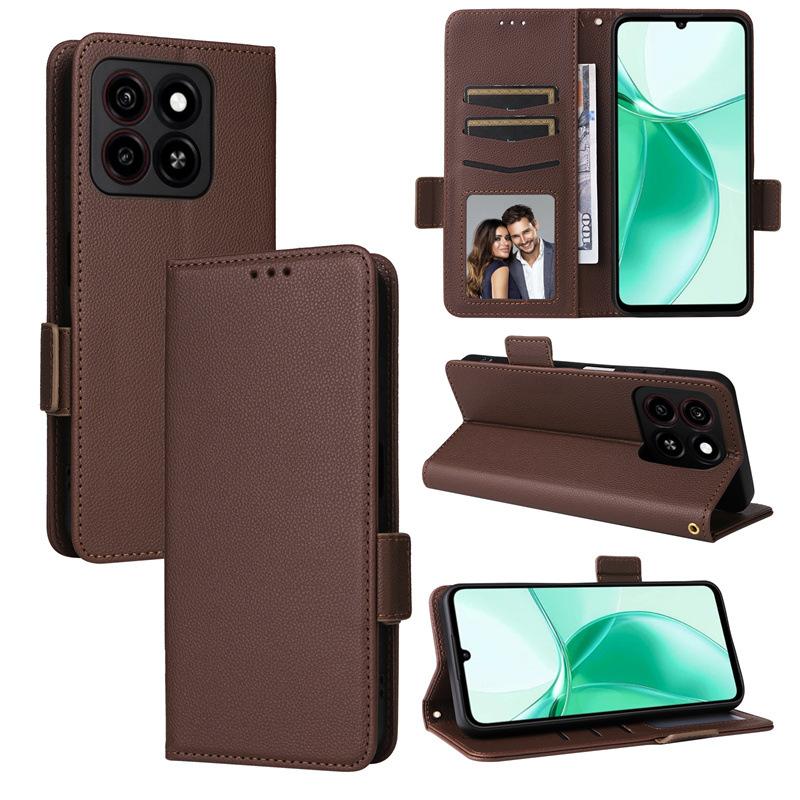 Чехлы-книжки для ZTE Blade A35/Blade A55 Кожаный чехол [Flip Vintage Leather] Кошелек противоударный прочный ретро-чехол для телефона