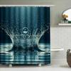 Shower Curtain Splash Effect Blue Water Drop Design Waterproof Bathroom Decor Customizable Size Options Available For Purchase O