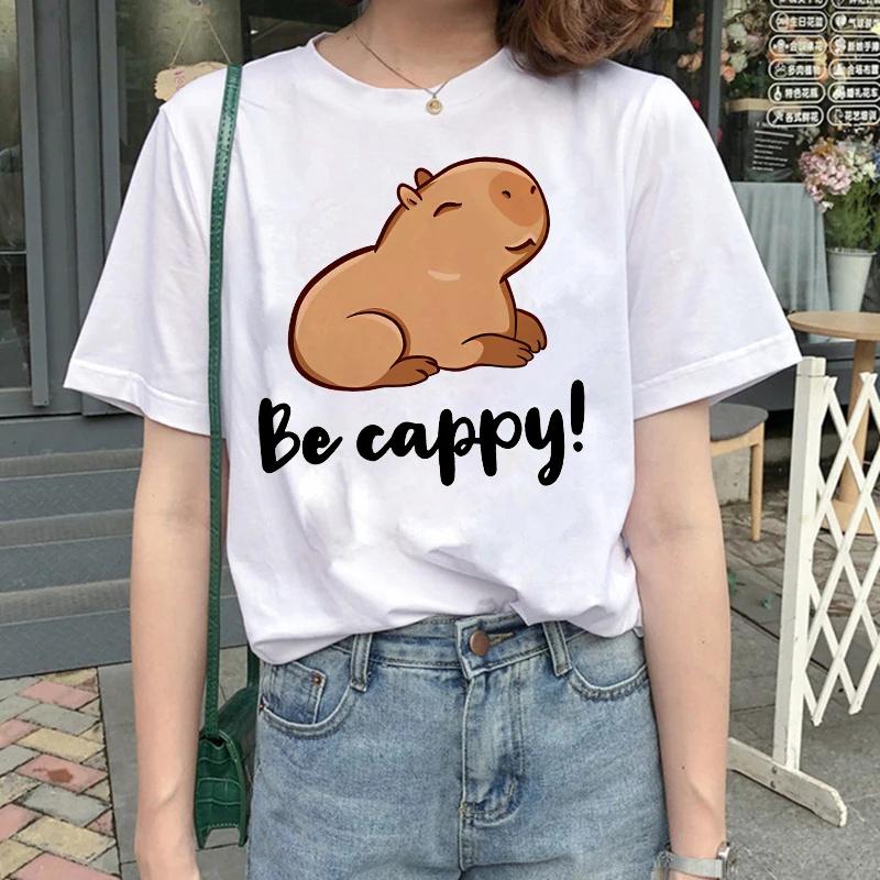 Cute Capybara Clothing T-Shirt Unisex Vintage Cartoon T Shirt FeUnisex Casual Anime Top Tees T Shirt Unisexga Unisex Graphic Tee Tops