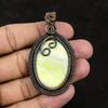 Yellow Aragonite Gemstone Pendant Copper Wire Wrapped Pendant Copper Jewelry Designer Jewelry Handmade Pendant Gemstone Pendant Gift For Him