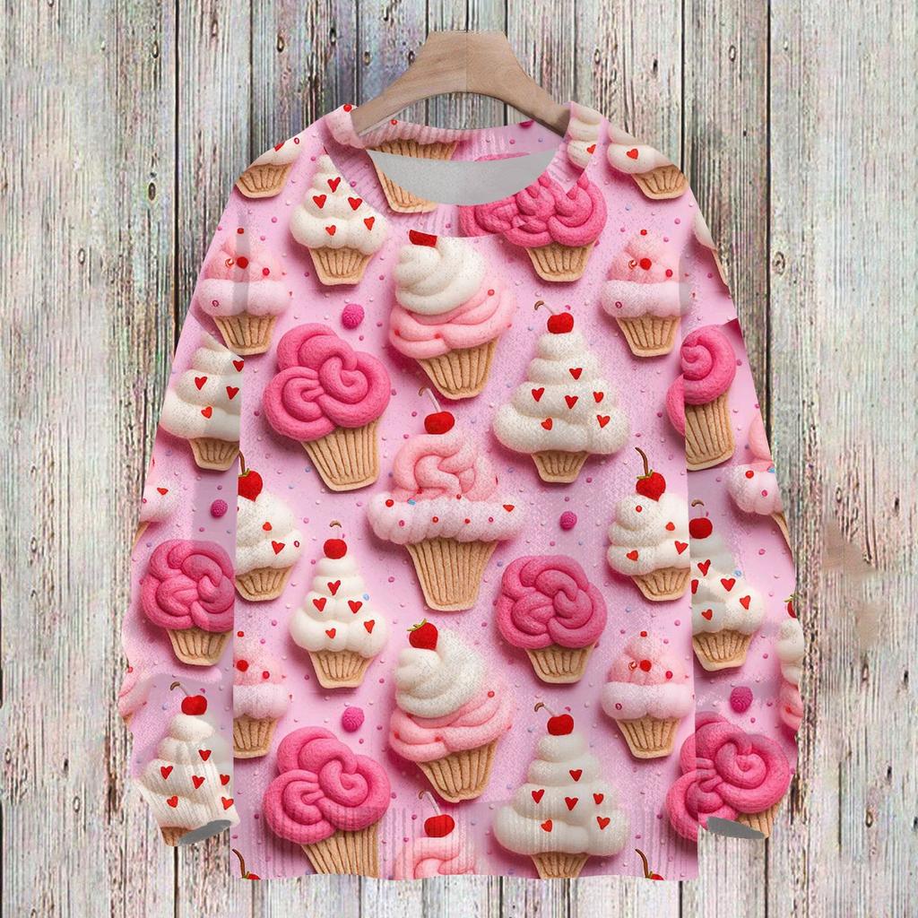 Свитшоты ко Дню святого Валентина для детей, вязаные свитера для мальчиков и девочек, симпатичные рубашки, осенние свитера с круглым вырезом, топы